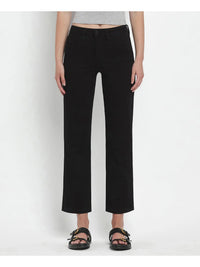 High Rise Black Ankle Straight Jeans
