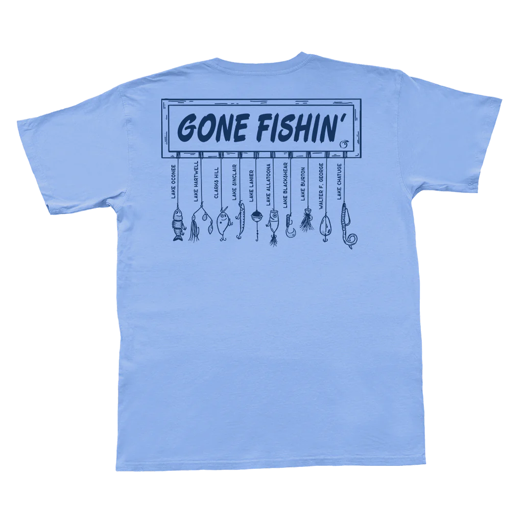 Peach State Pride SS Gone Fishin'- Weathered Barrier Blue