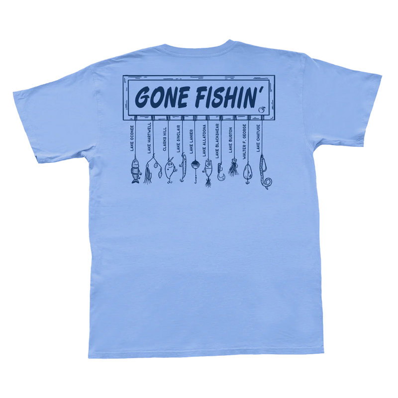 Peach State Pride SS Gone Fishin'- Weathered Barrier Blue