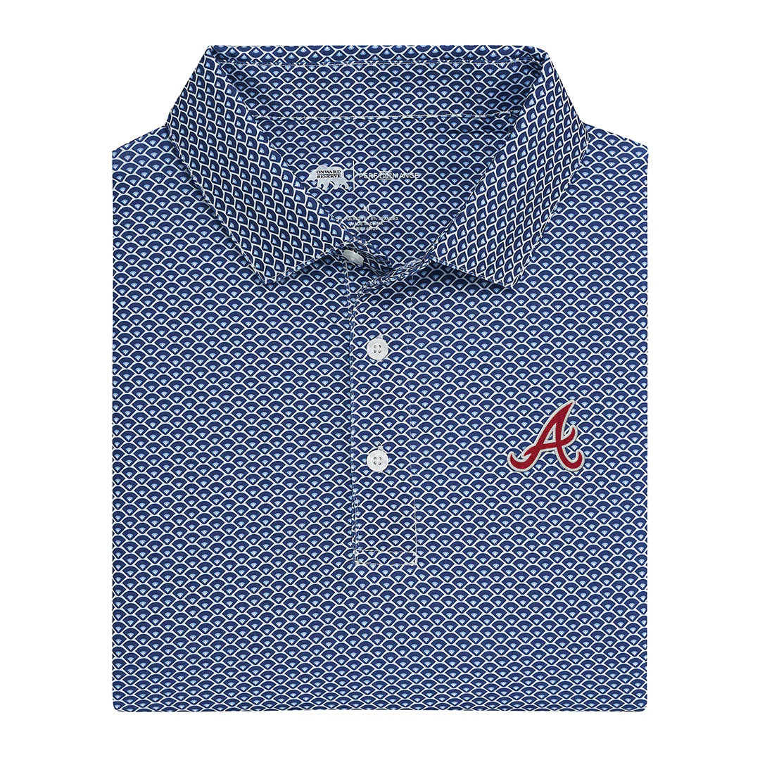 Braves Script Polo- Classic Navy