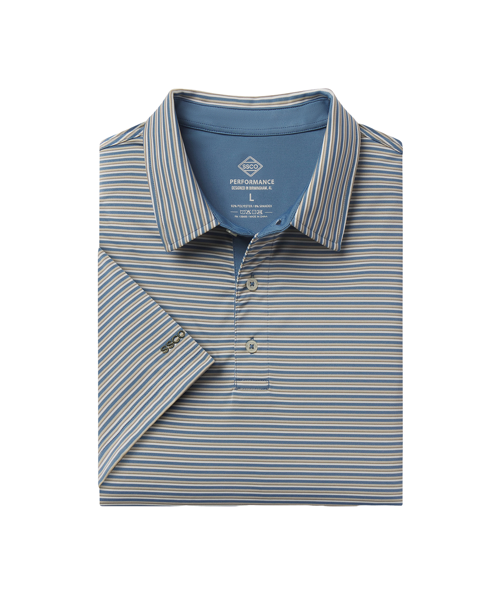 Crestline   Stripe   Polo   -   Charleston
