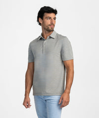 Cahaba Heather Stripe Polo - Blue Ridge