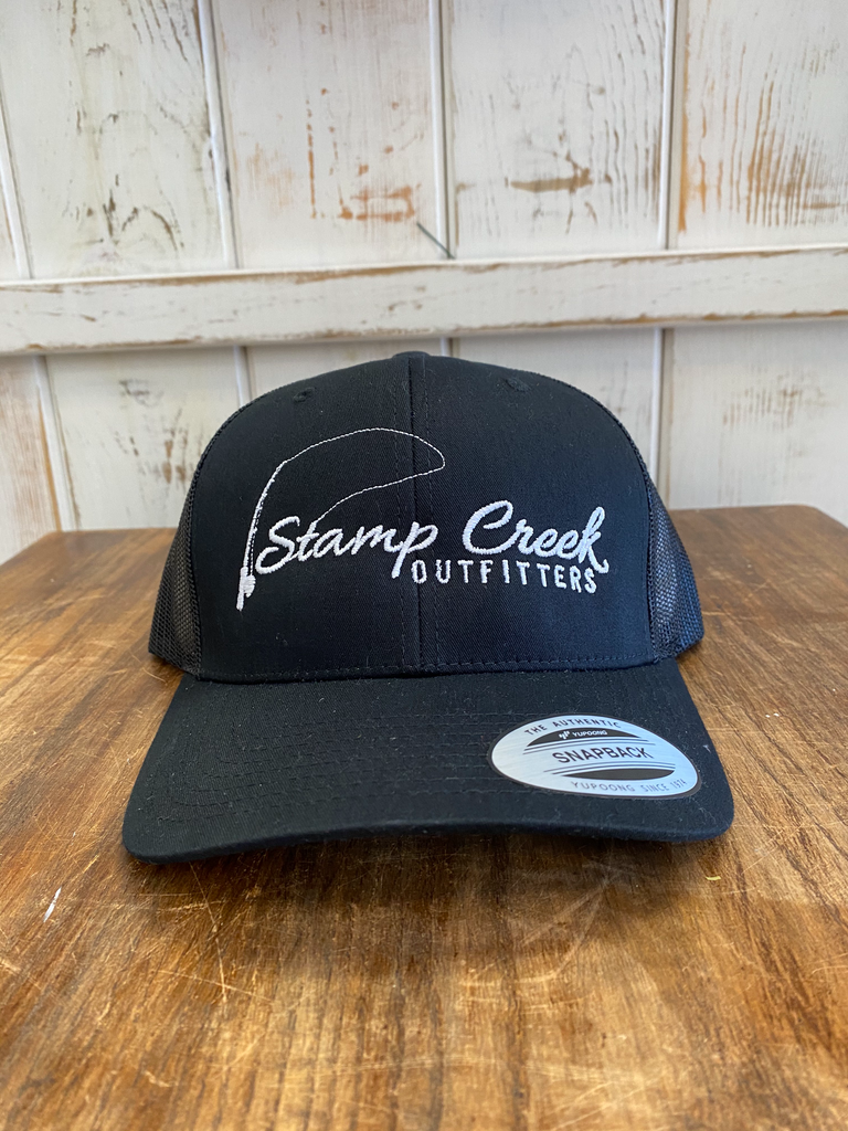 Stamp Creek Outfitters Trucker Hat- Black/White