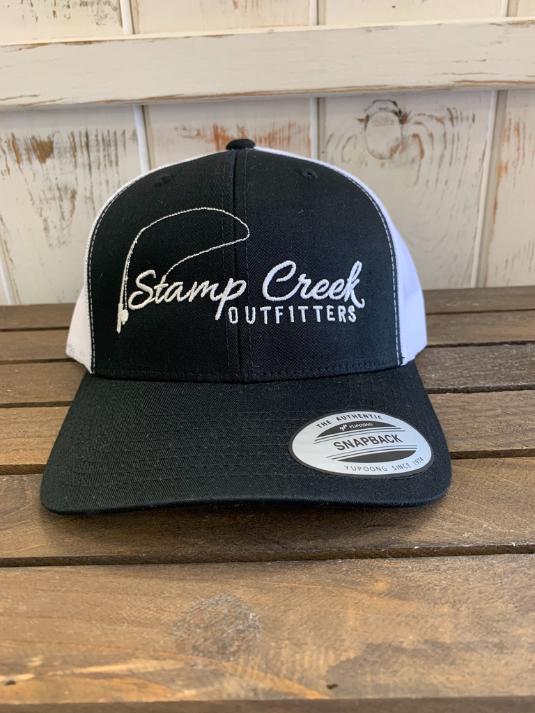 Stamp Creek Outfitters Trucker Hat-Black/White