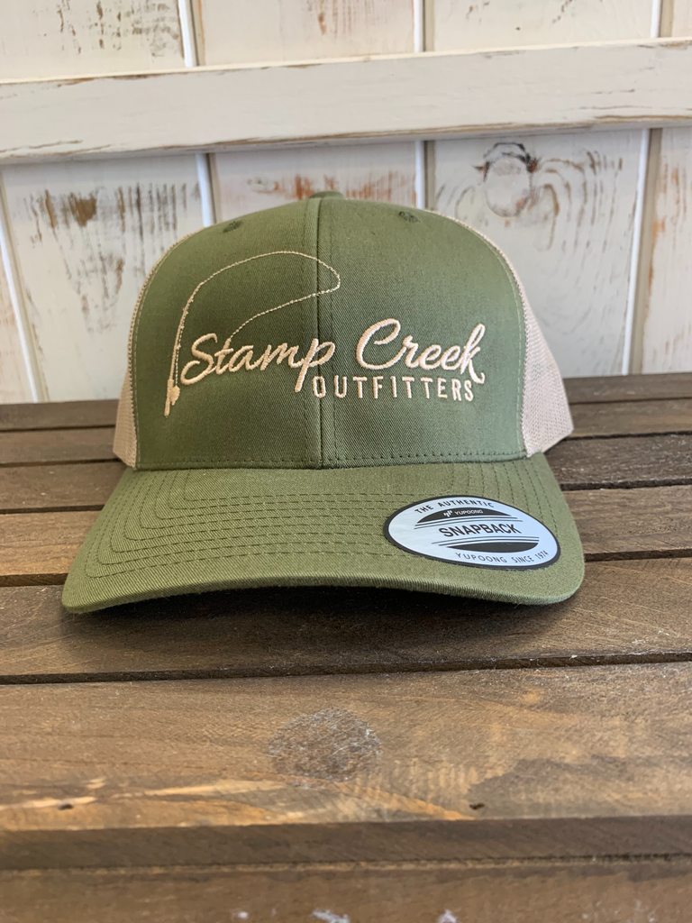 Stamp Creek Outfitters Trucker Hat-Olive/Khaki