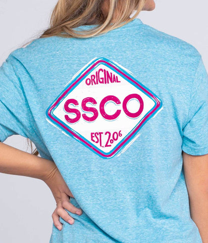Southern Shirt Co. Diamond Logo V-Neck- Blue